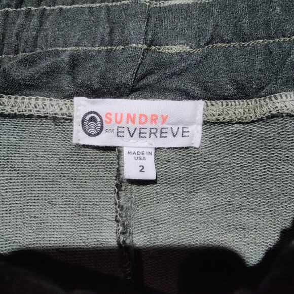 Sundry x Evereve Sz 2 (M) Everyday Jogger Dark Green Cargo Sweat Lounge Pants - Picture 4 of 6